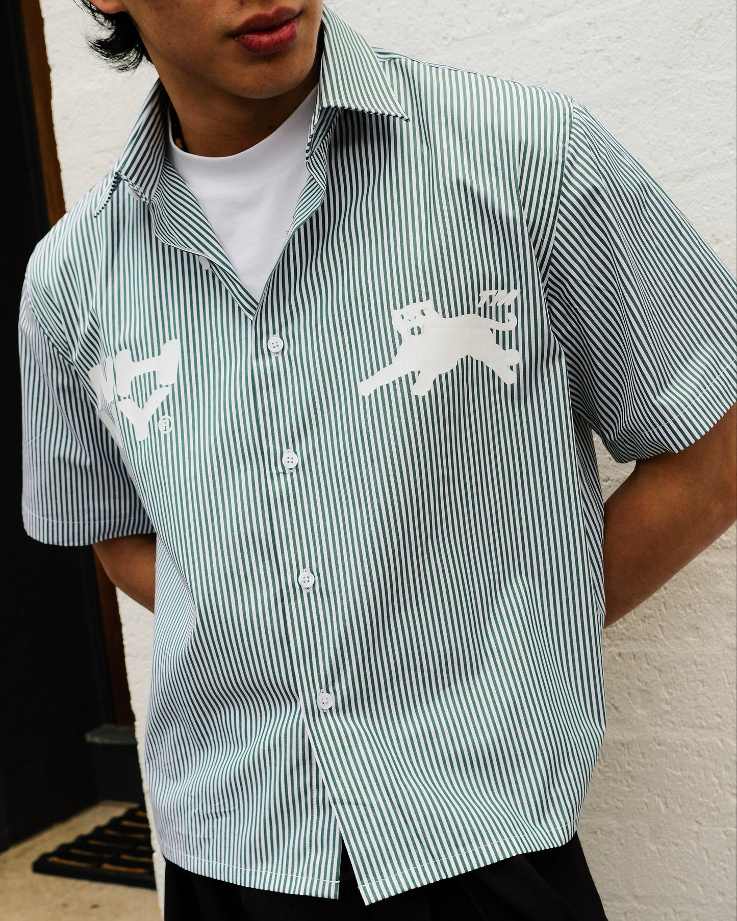 'Panther Stripe' Shirt - Deep Green