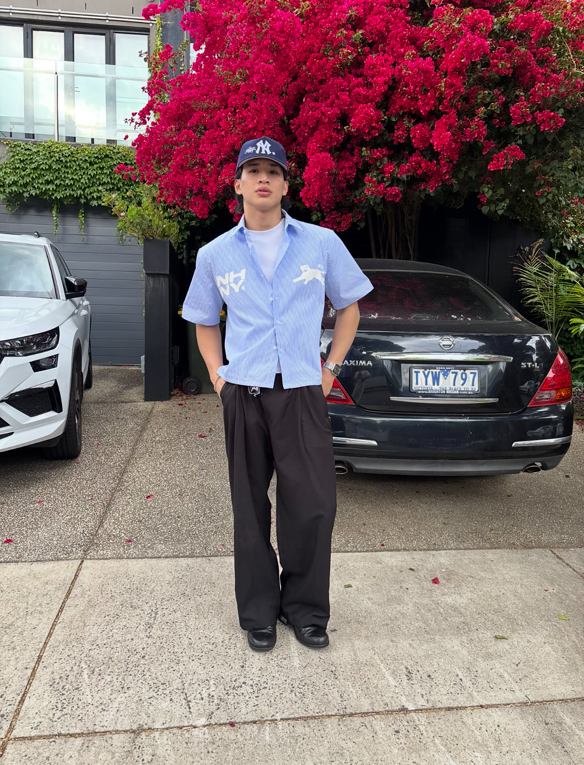 'Panther Stripe' Shirt - Classic Blue
