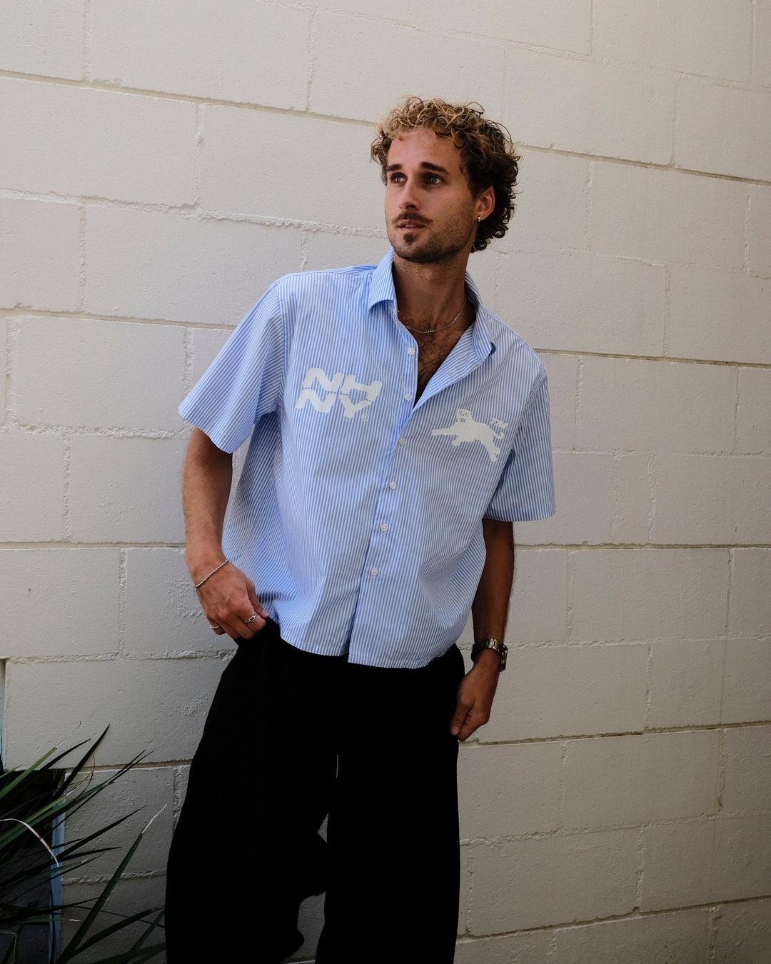 'Panther Stripe' Shirt - Classic Blue
