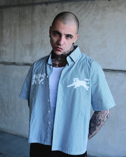 'Panther Stripe' Shirt - Deep Green